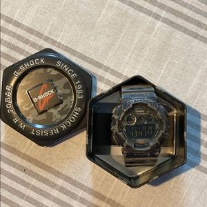 G-Shock gray camo watch